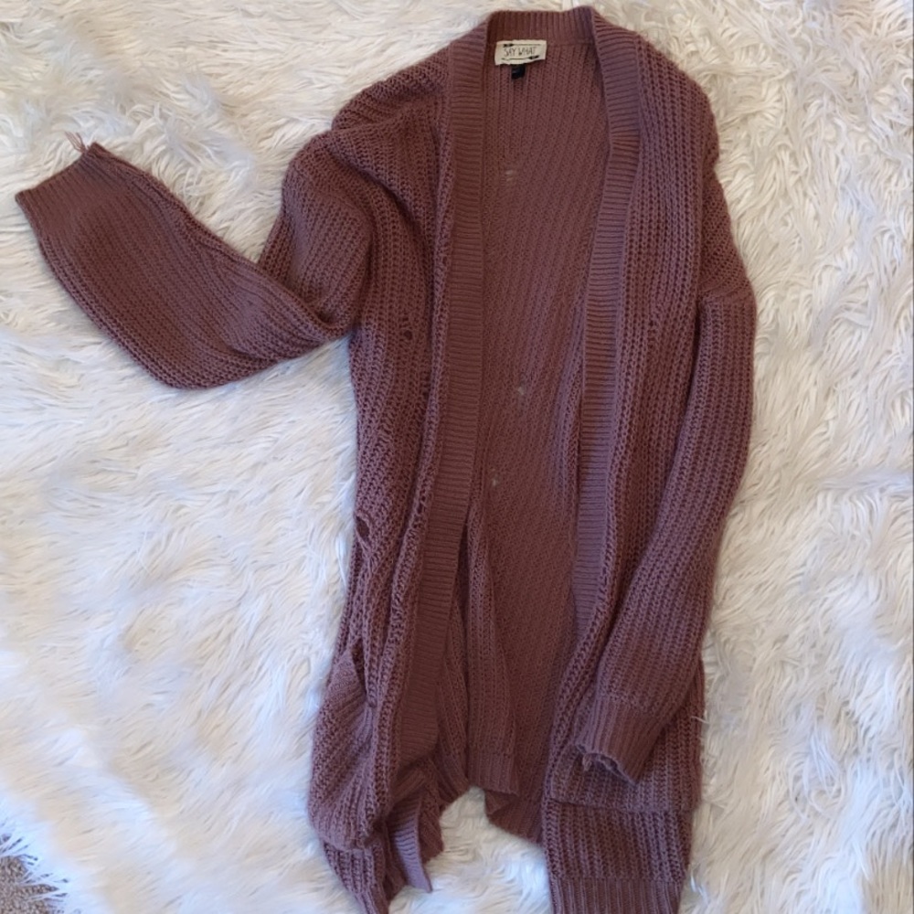 mauve oversized cardigan